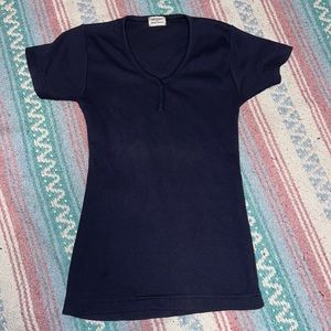 Vintage Guess navy blue ribbed short sleeve t-shirt